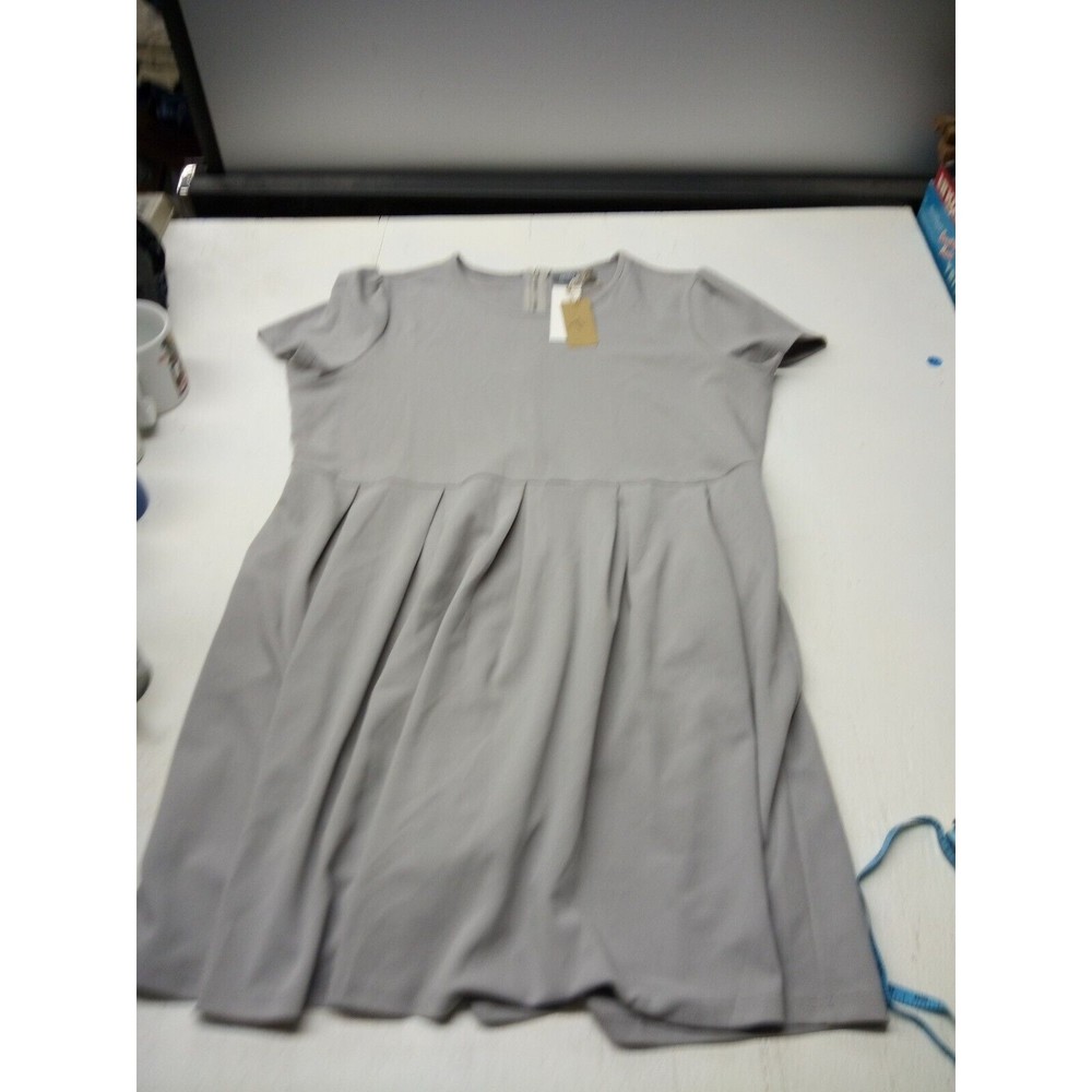 Jamby styles Grey scoop neck short sleeve dress 3XL Midi Length